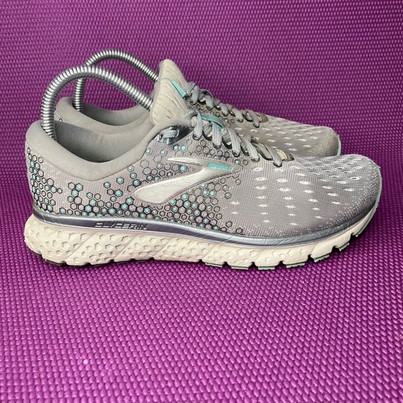 Brooks Shoes - Brooks Glycerin 17 Athletic Running Shoes Womens 7.5 WIDE Cool Grey White